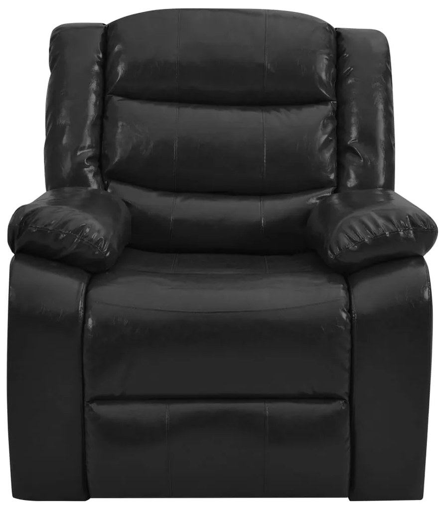 288495 vidaXL Canapea extensibilă, negru, piele ecologică
