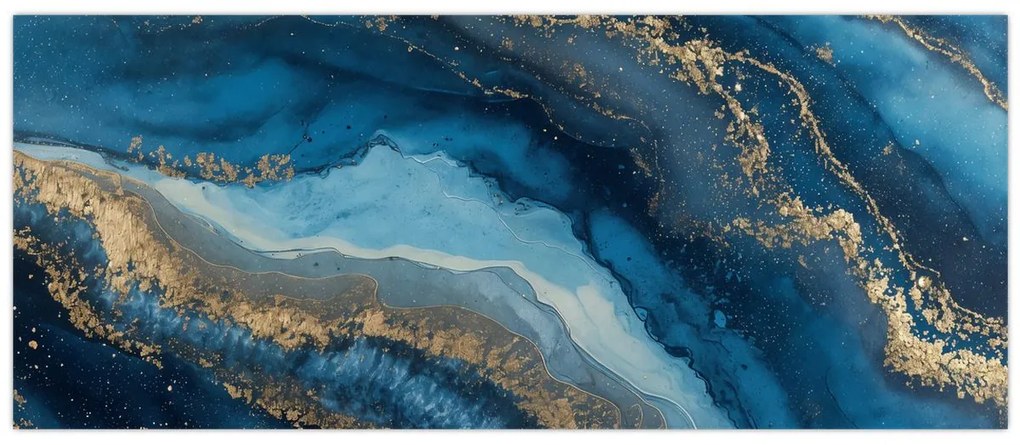 Tablou - Abstracție marmură albastră (120x50 cm)
