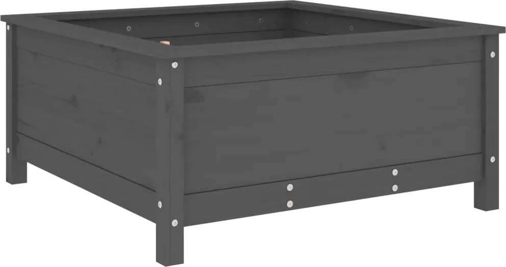 vidaXL Jardinieră de grădină, gri, 82,5x82,5x39 cm, lemn masiv pin