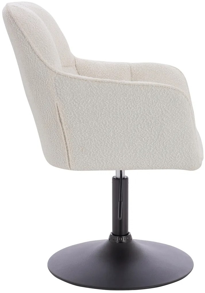 HR550N Scaun Crem Boucle cu Bază Neagră