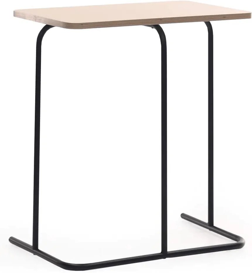 Masă laterală, stejar / negru, LAVERNE TYPE 2