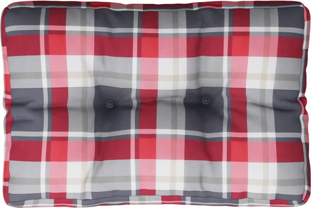 vidaXL Pernă de paleți, roșu carouri, 50x40x12 cm, material textil