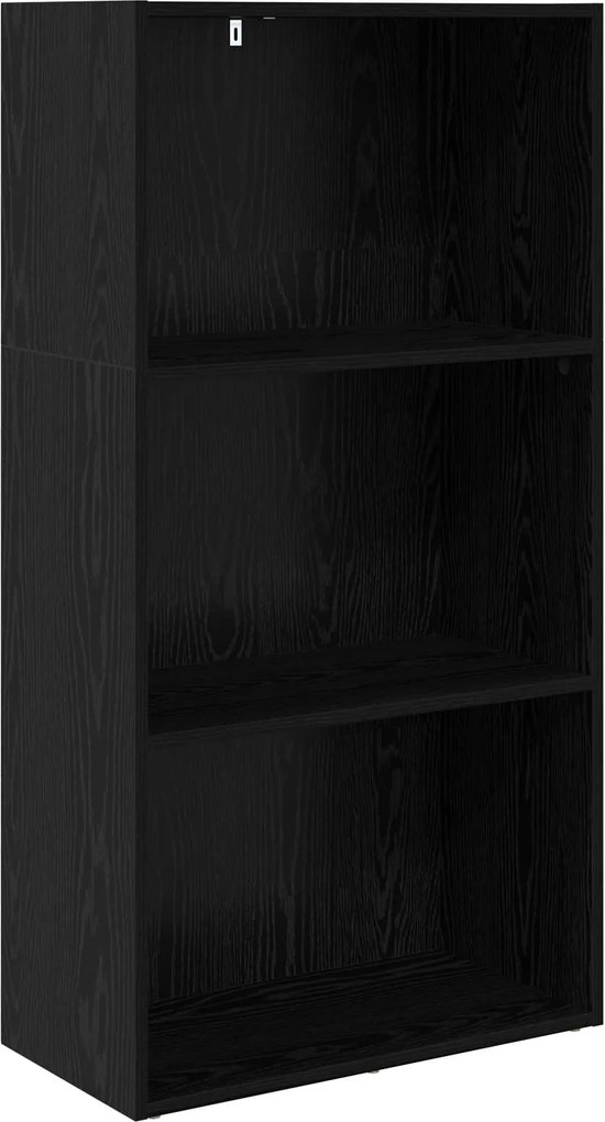 vidaXL Raft pentru cărți Stejar Negru 60 x 30 x 76.5 cm Lemn compozit