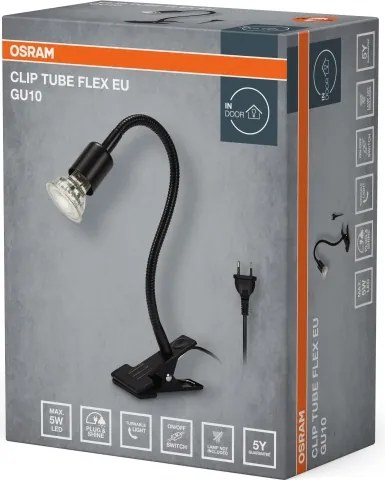 Osram - Lampă cu clemă CLIP TUBE FLEX 1xGU10/5W/230V neagră