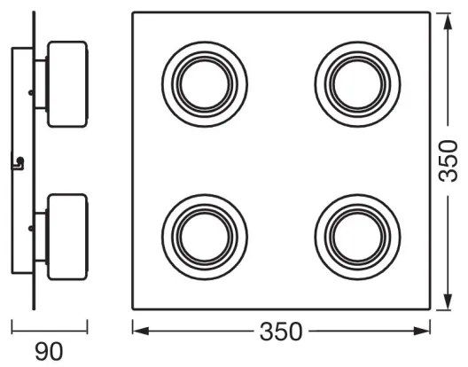 Plafonieră LED pentru baie Ledvance ORBIS FLAME 4xLED/5,5W/230V IP44 crom