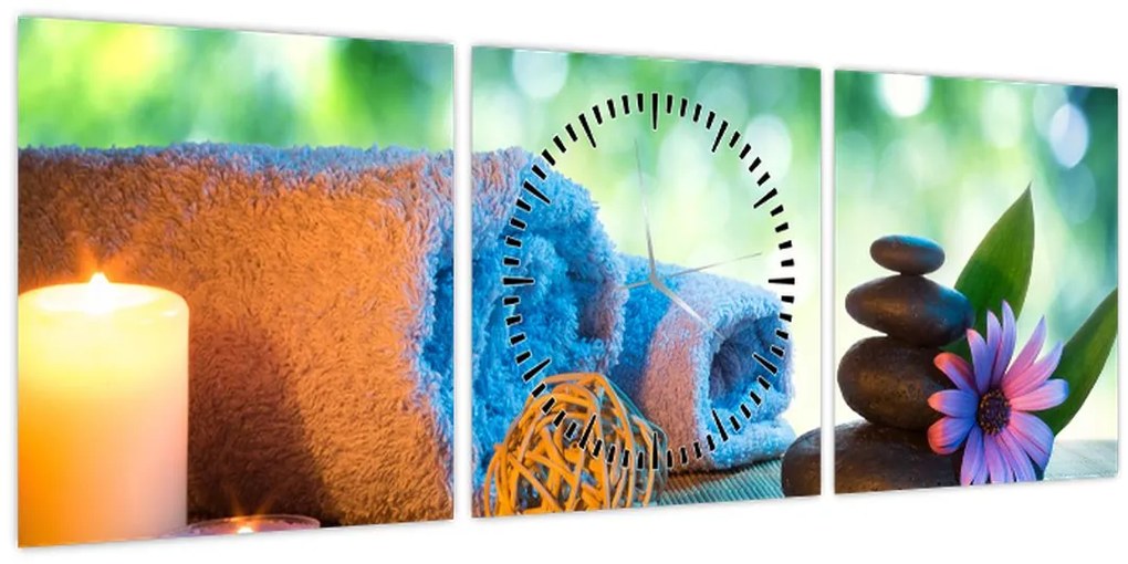 Tablou - Relaxare masaj pictura (cu ceas) (90x30 cm)