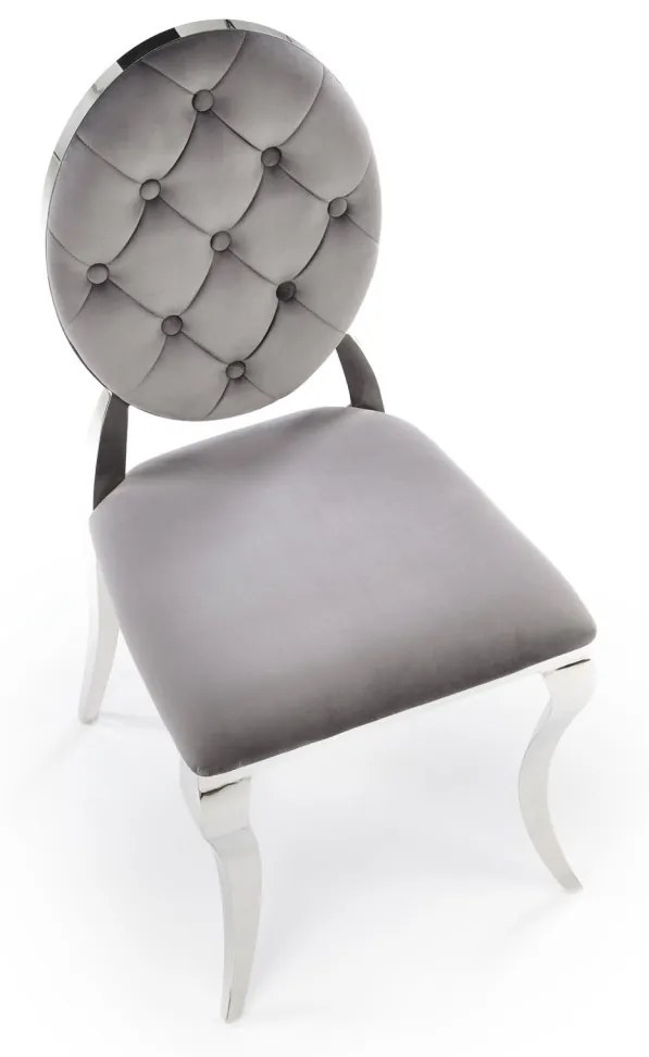 Scaun K555 velvet gri Blu14/argintiu
