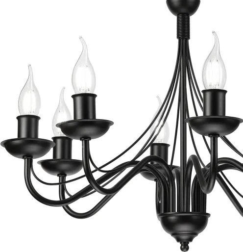 Candelabru cu lanț ANTON 8xE14/60W/230V negru