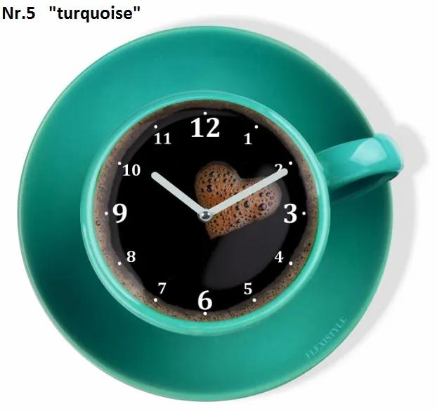 Ceas de bucătărie în formă de ceașcă de cafea Turcoaz