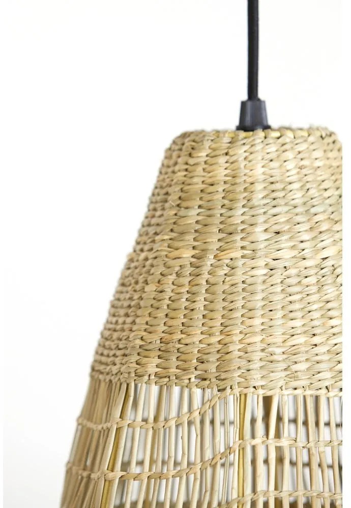 Lustră în culoare naturală cu abajur din iarbă de mare ø 20 cm Latika – Light &amp; Living