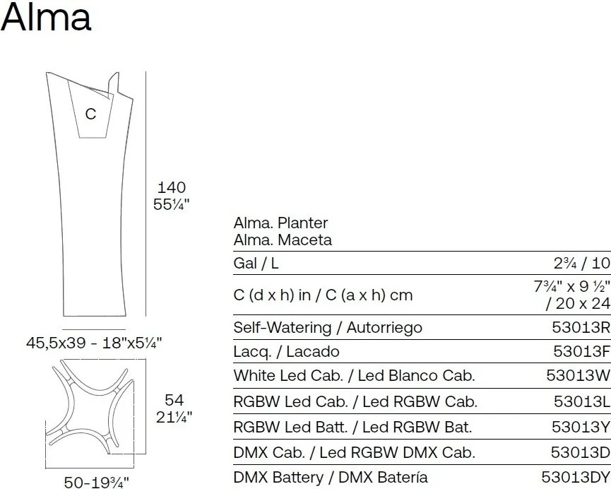 Ghiveci de flori/Jardiniera plante design modern exterior/interior ALMA PLANTER 53013R Vondom