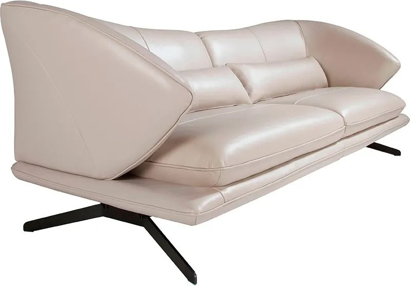 Canapea 2 locuri eleganta cu spatar original Cowhide leather taupe grey