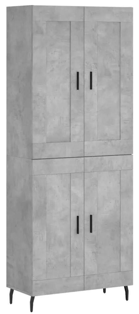 3199701 vidaXL Dulap înalt, gri beton, 69,5x34x180, lemn compozit