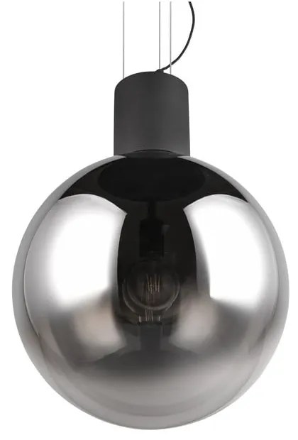 Lustră neagră LED cu abajur din sticlă ø 50 cm Cipallone – CINQUE