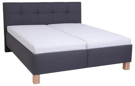 Pat tapițat MARIA, 180x200 cm, cu saltea și spațiu de depozitare, gri