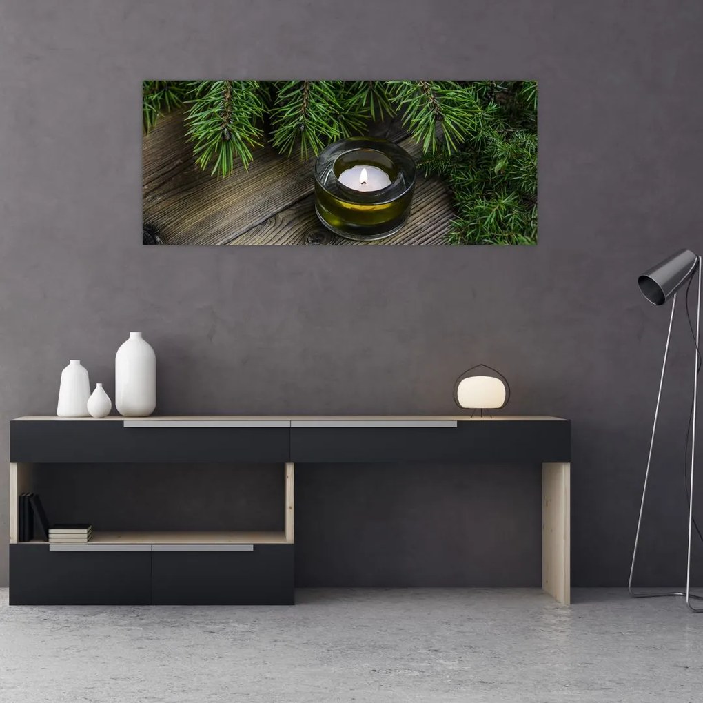 Tablou - lumânare de Crăciun (120x50 cm)