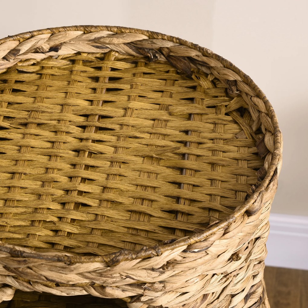 PawHut Loc de retragere pentru pisici cu 3 niveluri, 3 intrări, design boho, inclusiv pernă, 40 cm x 40 cm x 73 cm, maro deschis + crem | Aosom Romania