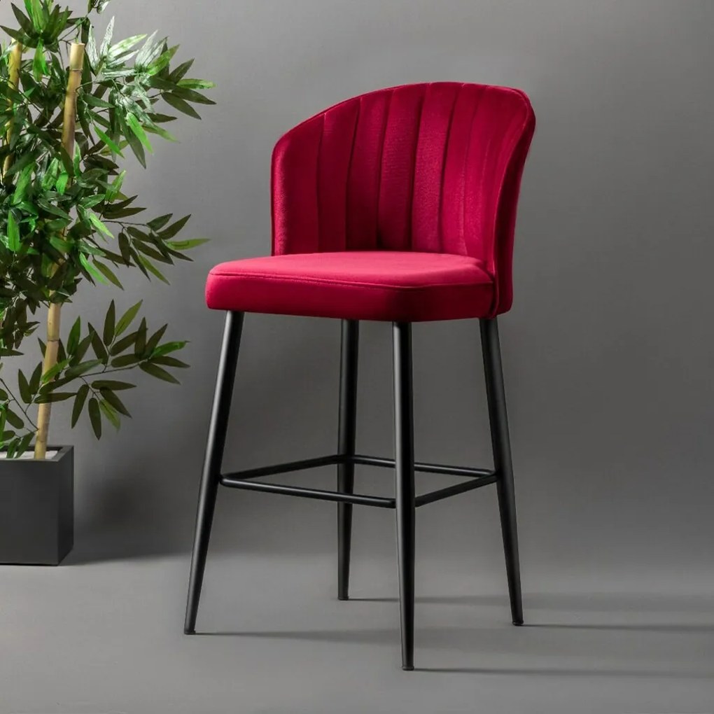 Set de scaune de bar Rubi Claret Red, 4 bucăți, 4 buc
