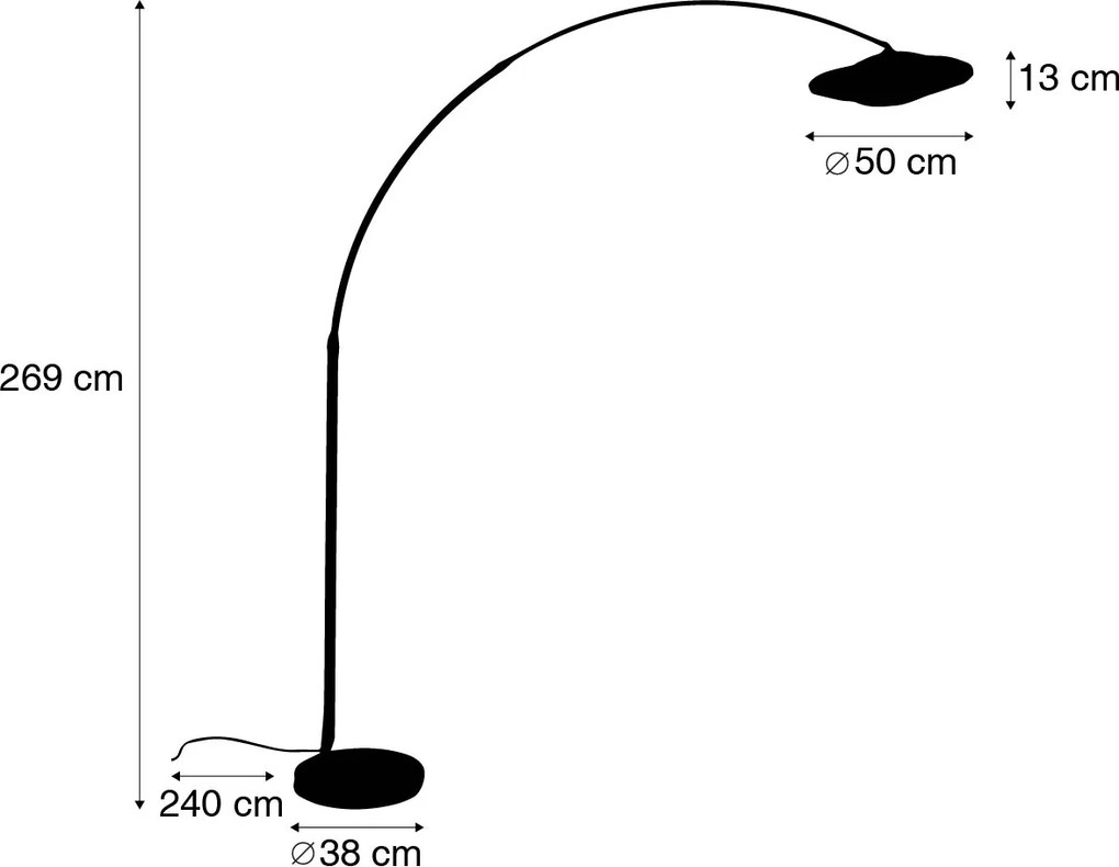 Lampă de podea modernă arc alb cu abajur oriental cu bambus 50 cm - XXL Rina