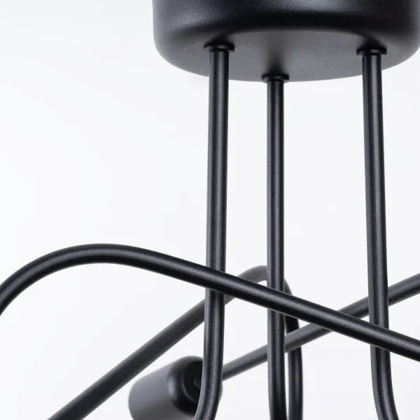 Lustră pe tijă Sollux SL.1434 LOOP 3xE27/15W/230V negru