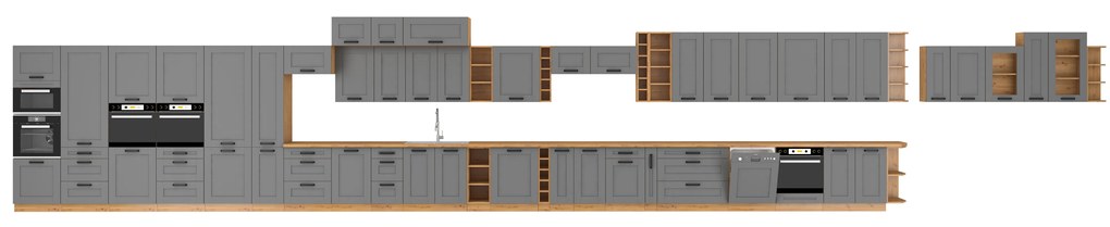 Dulap de bucătărie pentru alimente Lucid 60 DP 210 2F (Stejar artisan + dustgrey). 1045611