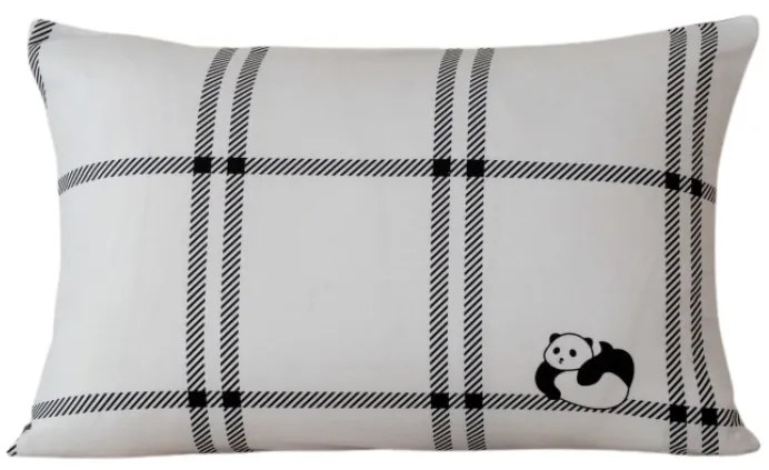 Fata de perna din flanel CUTE PANDA 50x70 cm, alb
