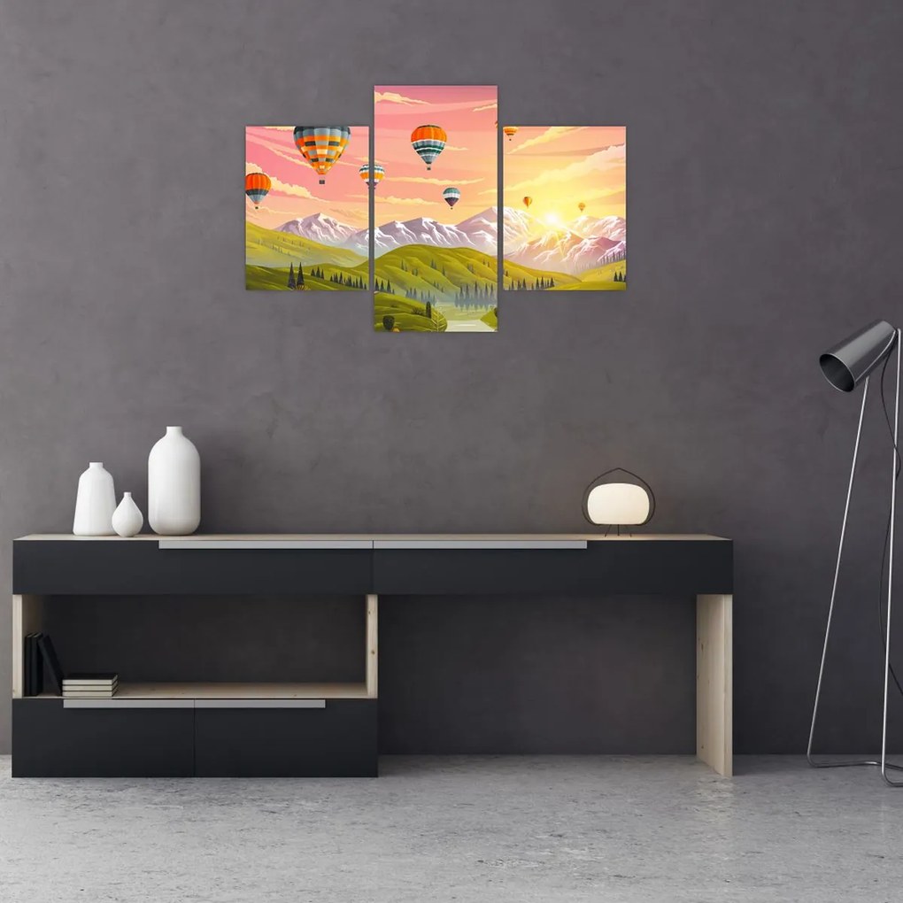 Tablou - Baloane deasupra unui peisaj (90x60 cm)