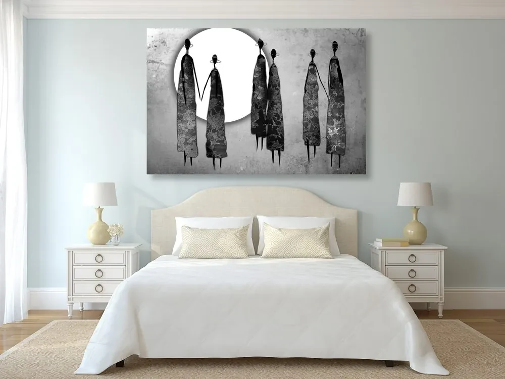 Tablou femeile africane în design alb-negru