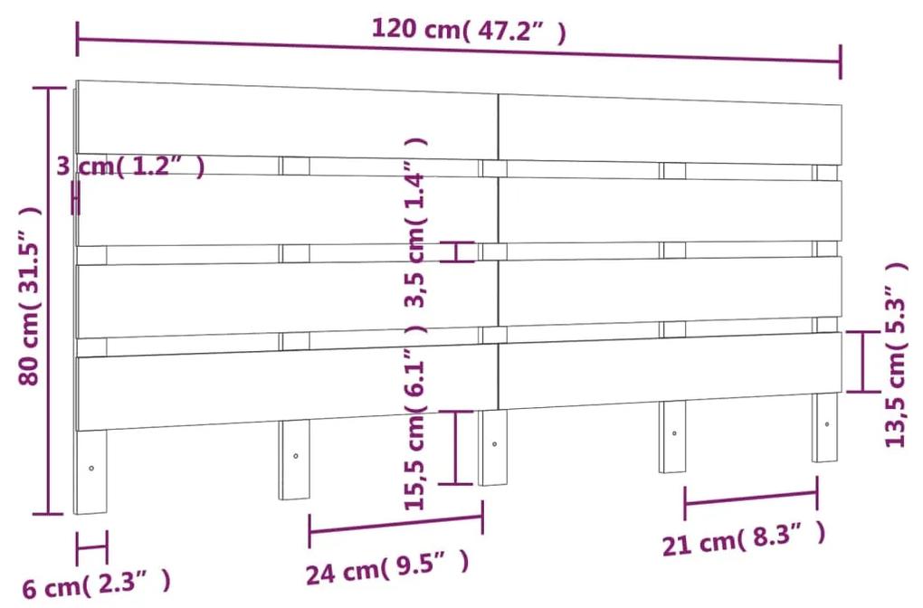 Tablie de pat, alb, 120x3x80 cm, lemn masiv de pin 1, Alb, 120 x 3 x 80 cm