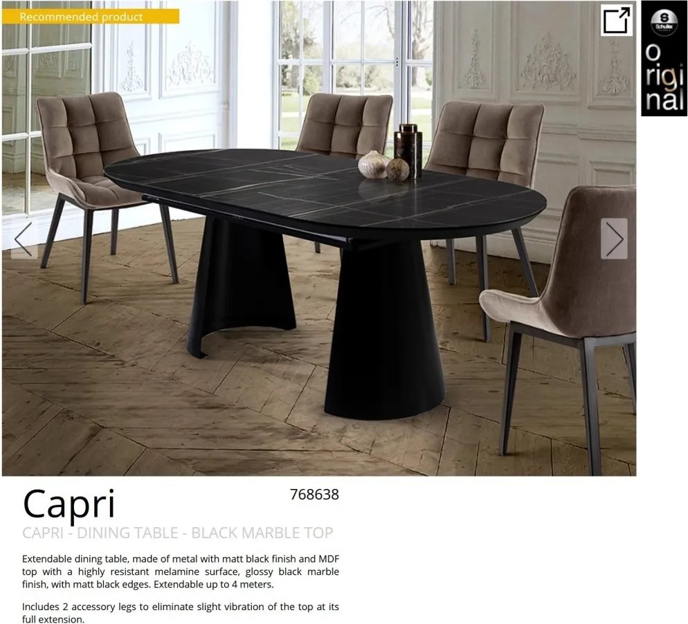 Masa dining extensibila design lux Capri