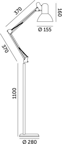 BRILAGI - Lampă de podea flexibilă TASKER 1xE27/60W/230V 184 cm albă