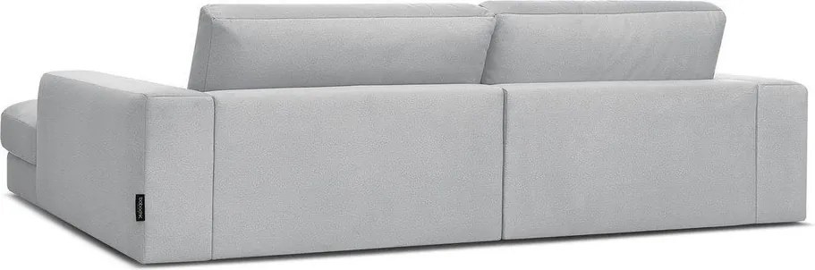 Colțar gri deschis cu tapițerie din catifea (cu colț pe partea dreaptă/cu șezlong) Sierra – Bobochic Paris