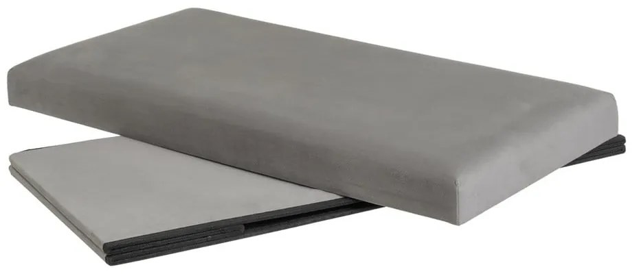 Taburet gri deschis cu tapițerie din catifea Estela – Casa Selección