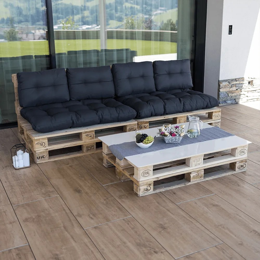 Perne pentru mobilier din paleţi, gri închis, ARYO