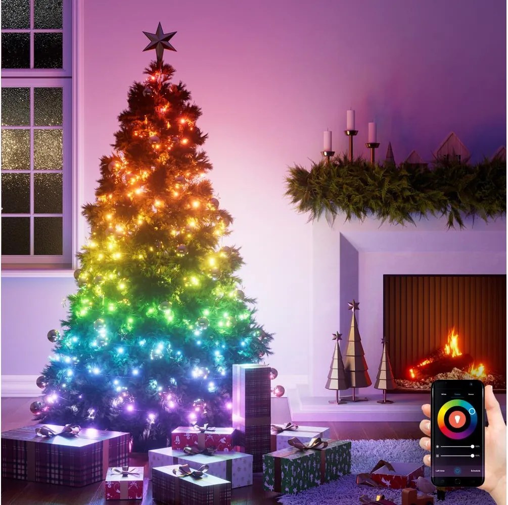 Nanoleaf N7102K02-25HSL-LEDRGBW — ghirlandă LED, 300 LED, 2×12 m, RGBW, 2700–6500 K, Wi‑Fi, IP67