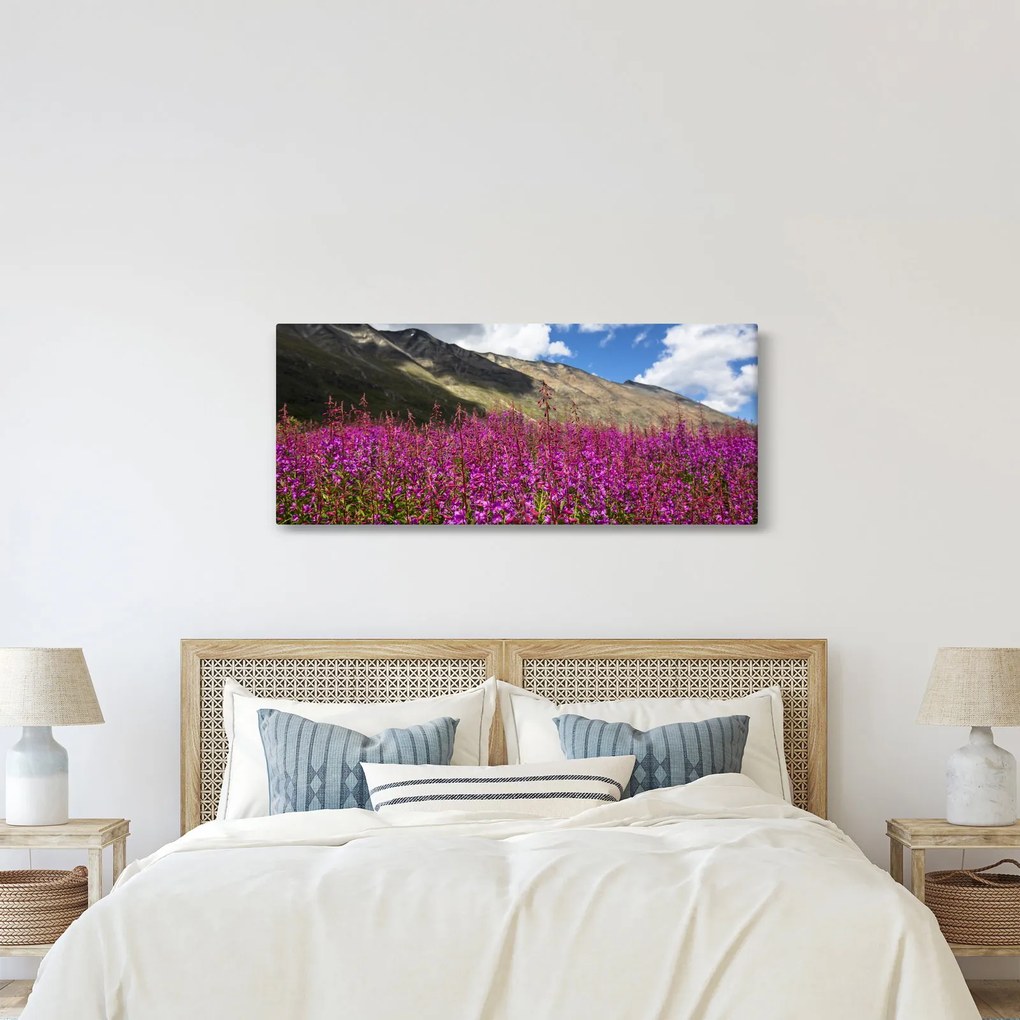 Tablou sceneriei cu lunca montană (120x50 cm)