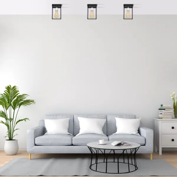 Plafonieră FINN 1xE27/15W/230V negru/crom