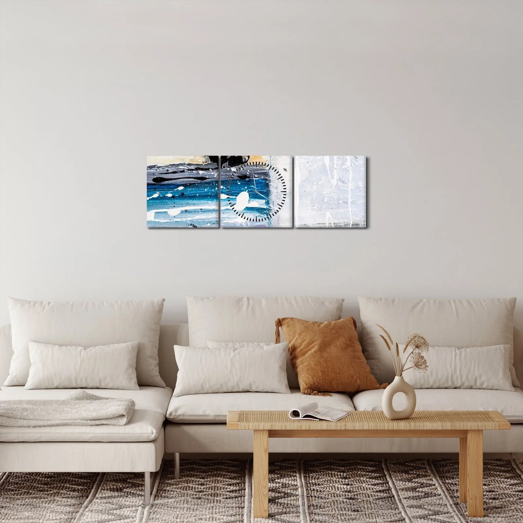 Tablou - Atingeri abstracte (cu ceas) (90x30 cm)