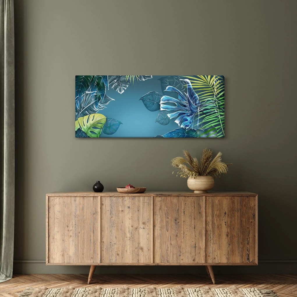 Tablou - Frunzele plantelor tropicale (120x50 cm)