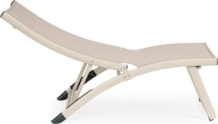 Șezlong de grădină bej din metal Taylor – Bizzotto