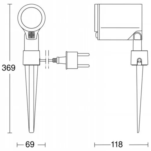 Lampă LED de exterior cu senzor STEINEL 058685 SPOT GARDEN 1×GU10/7W/230V IP44