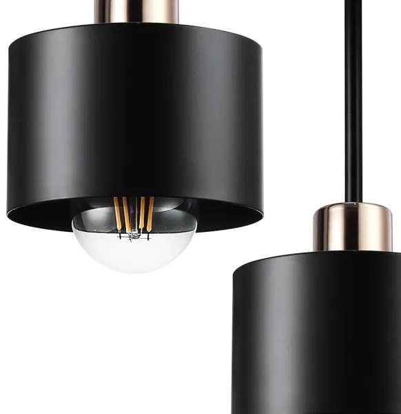 Lustră pe tijă 3xE27/35W/230V d. 30 cm negru/auriu