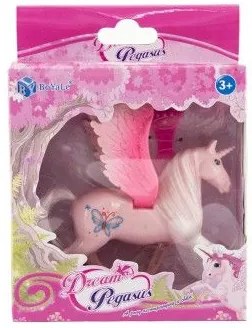 Unicorn/cal cu aripi, piepten, plastic 12 cm 3 culori