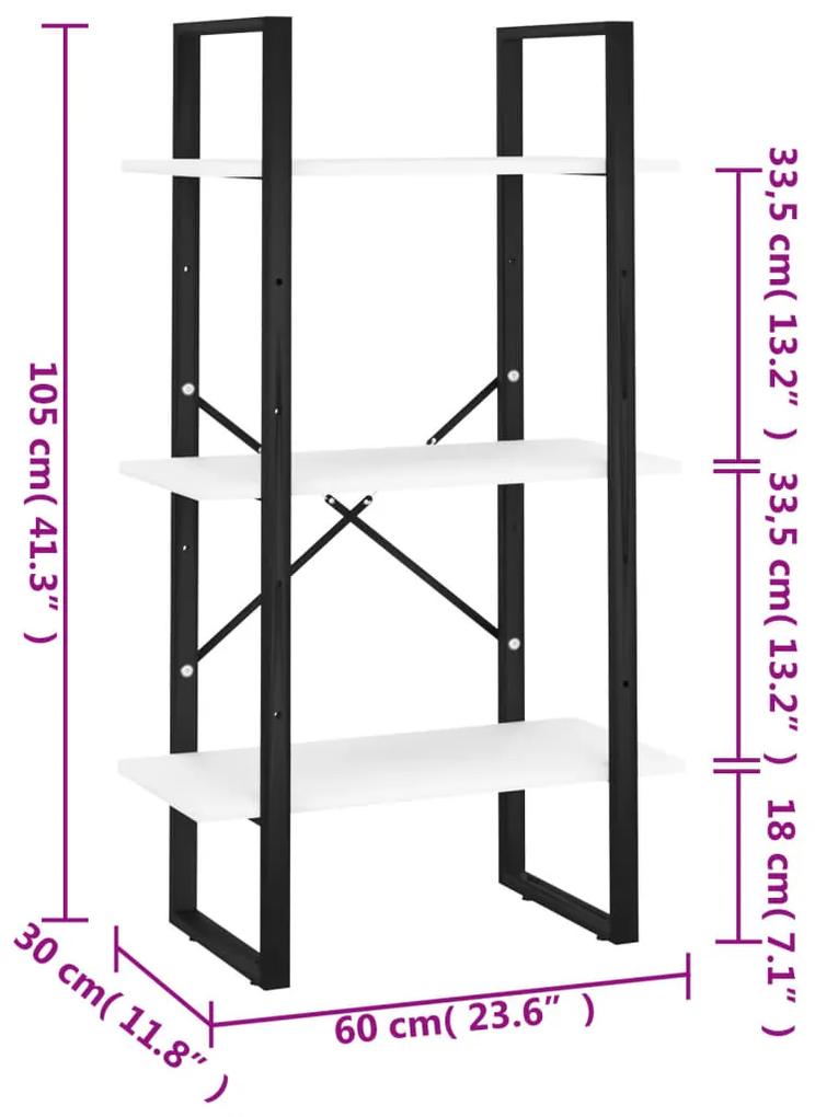Raft de depozitare, alb, 60x30x105 cm, PAL Alb, 1, Lemn compozit