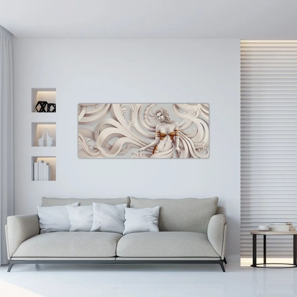 Tablou - Zeița motiv floral (120x50 cm)