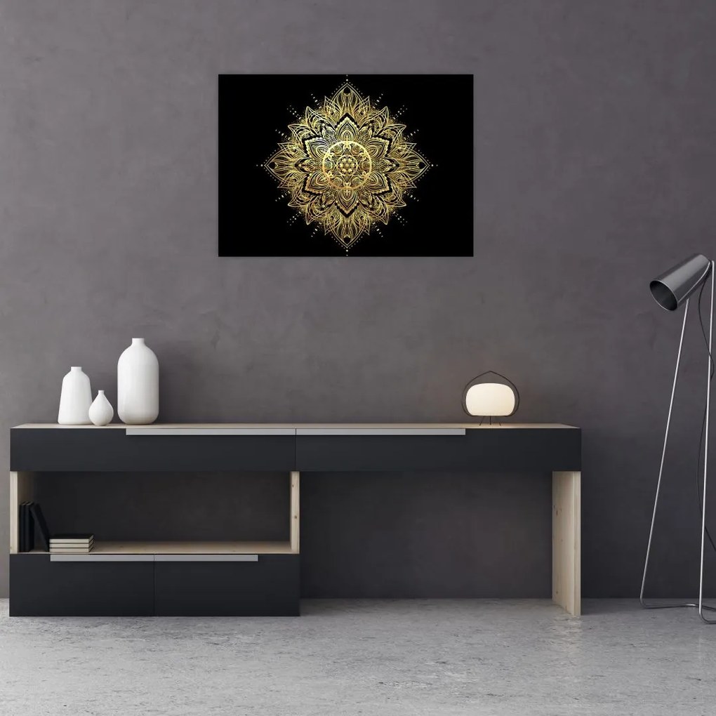 Tablou pe sticlă - Mandala bogăției (70x50 cm)