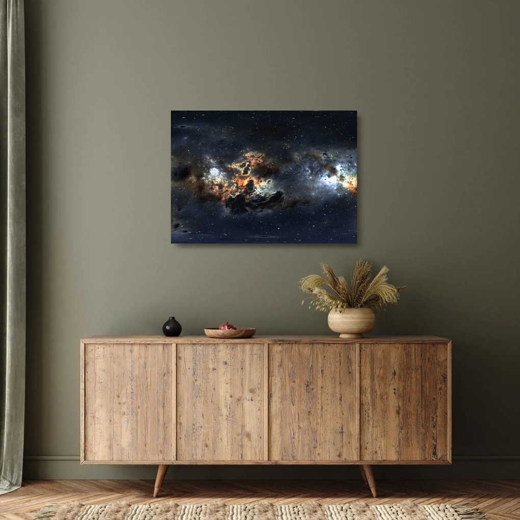Tablou pe sticlă - Universul cu Nebula (70x50 cm)
