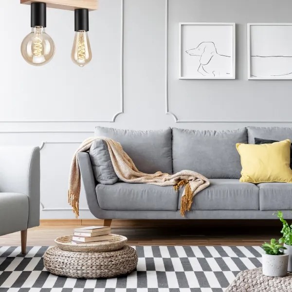 Lustră aplicată VITO OAK 2xE27/60W/230V stejar