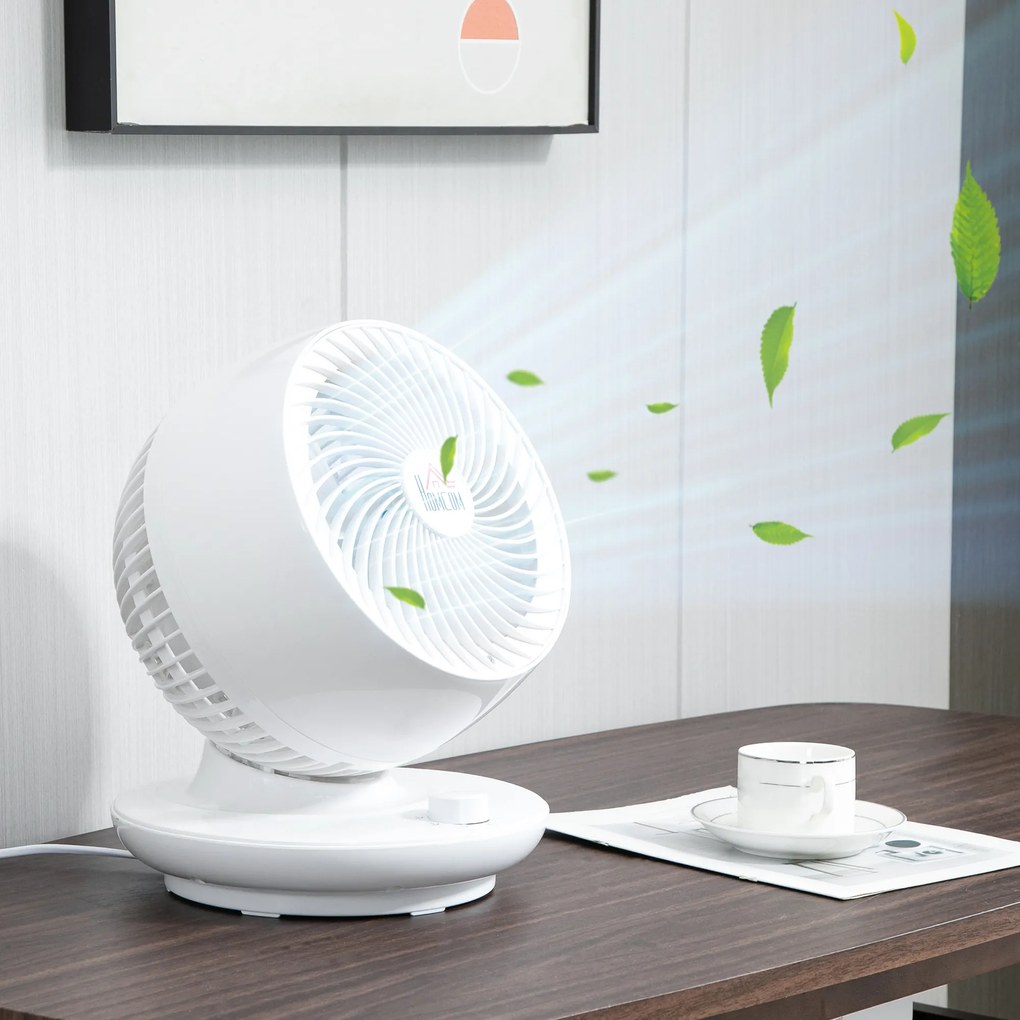 HOMCOM Ventilator cu Oscilare 70° și Înclinare 90°, 3 Viteze, Flux Aer Puternic, Design Modern | Aosom Romania