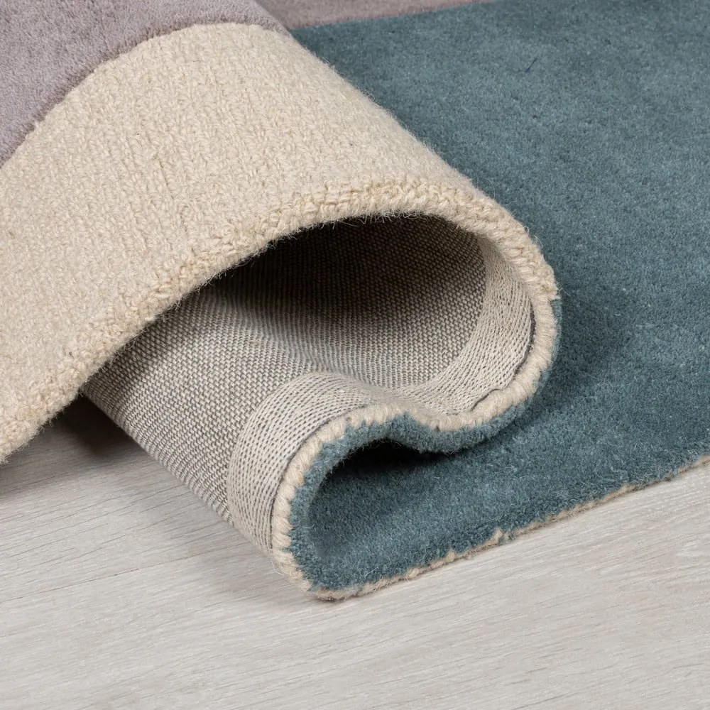 Covor albastru/bej din lână 170x120 cm Glow - Flair Rugs